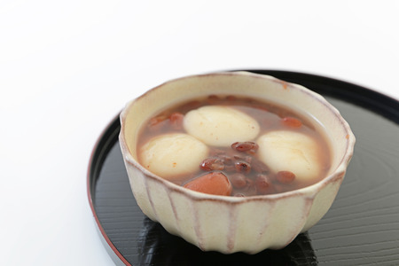 Japanese pastry sweet beans and rice cake