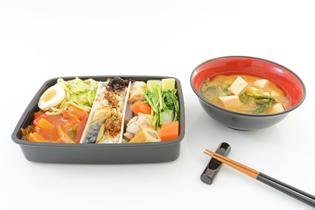 Delicious homemade lunch of Japanese styleの写真素材