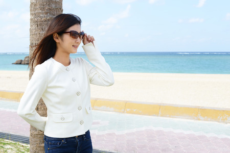 A relaxed woman.の写真素材