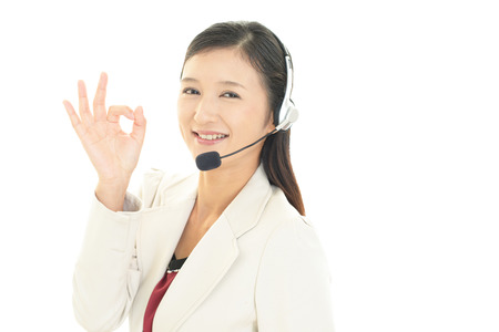 Smiling call center operatorの写真素材