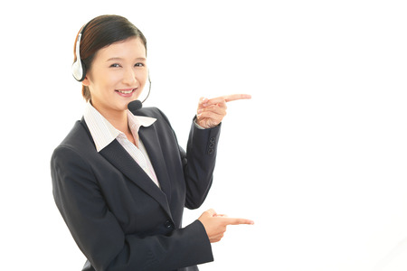 Smiling customer services operatorの写真素材