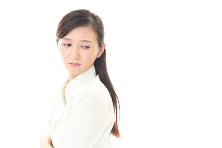 Woman who is worriedの写真素材