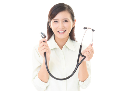 Portrait of a female doctorの写真素材
