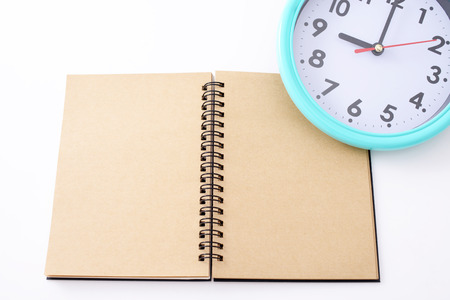 Notebook with clock