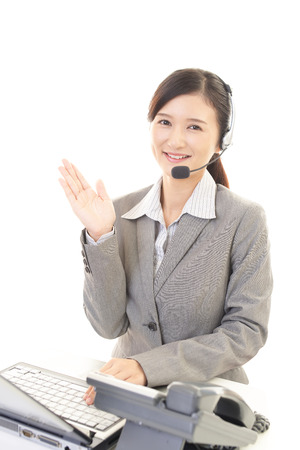 Smiling call center operatorの写真素材