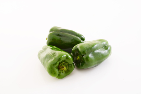 Fresh green peppersの写真素材