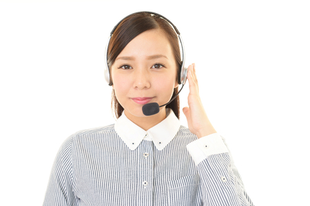 Smiling call center operatorの写真素材