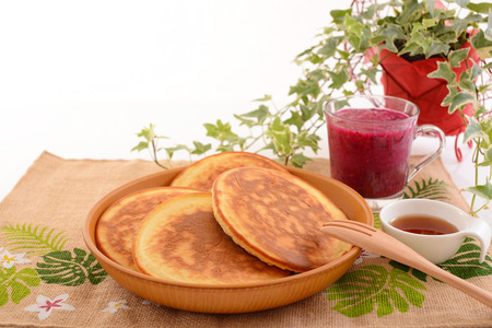 Fluffy Pancakes with juice