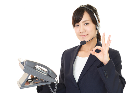 Smiling call center operatorの写真素材