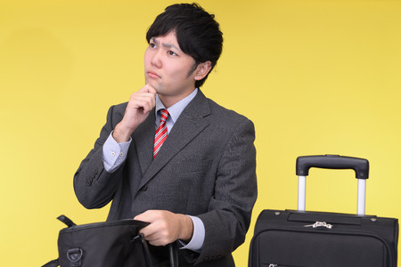 Man who forgot somethingの写真素材