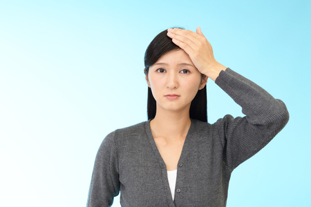 Woman who is in troubleの写真素材