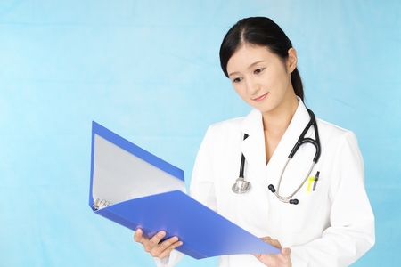 Portrait of a female doctorの写真素材