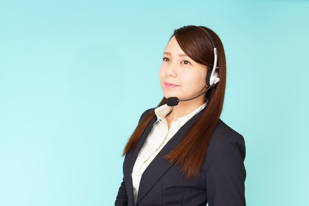 Smiling call center operatorの写真素材