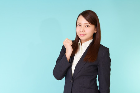 Business woman enjoying successの写真素材