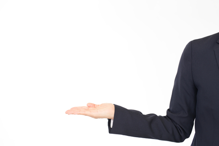 Woman shows the wayの写真素材