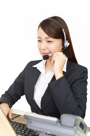 Smiling call center operatorの写真素材