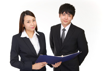 Smiling businessman and businesswomanの写真素材
