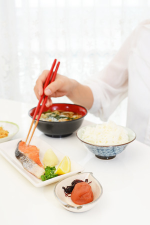 The woman who has a mealの写真素材