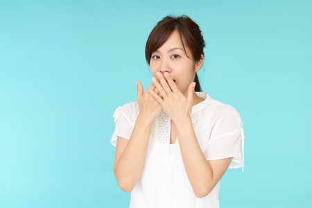 The woman who is surprisedの写真素材