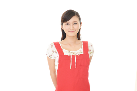 Portrait of an Asian housewifeの写真素材