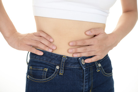 Woman who has a stomachache