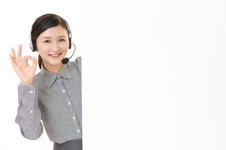 Smiling call center operatorの写真素材