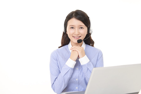 Smiling call center operatorの写真素材