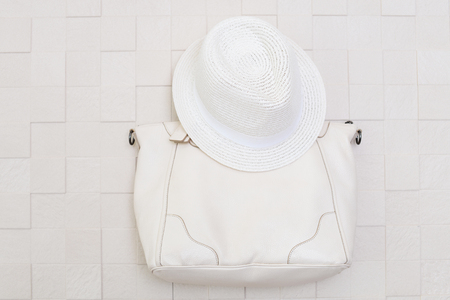 Fashionable hat with bagの写真素材