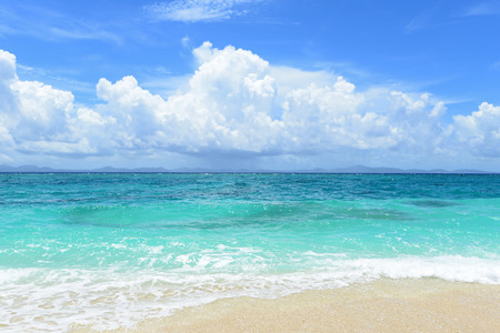 Summer sky and beautiful beach of Okinawaの写真素材