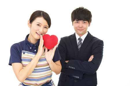 Smiling husband and wifeの写真素材