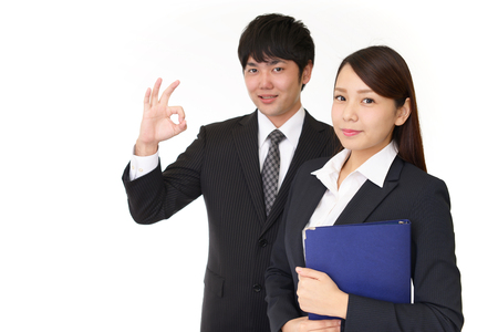Smiling businessman and businesswomanの写真素材