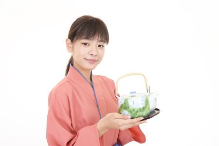 A Japanese restaurant waitressの写真素材