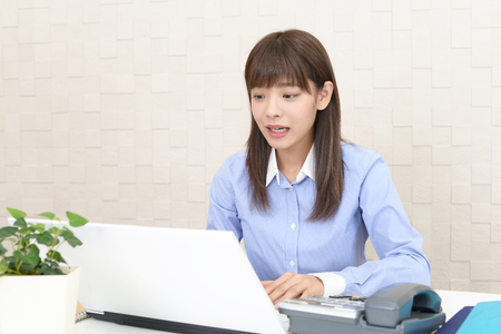 Working Asian business womanの写真素材