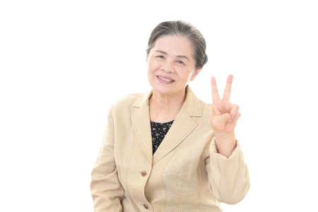 Smiling old womanの写真素材