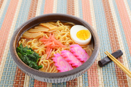Japanese ramen noodlesの写真素材