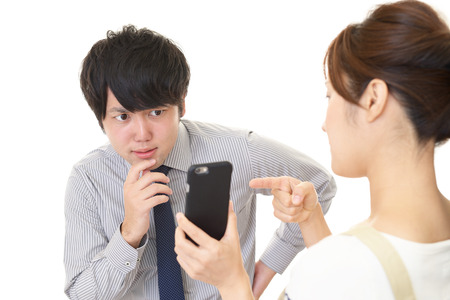 Stressed husband and wifeの写真素材