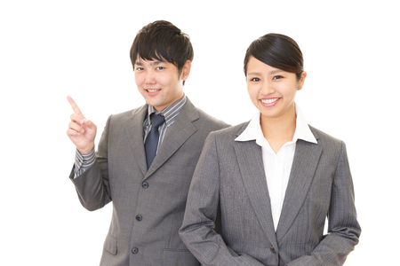 Smiling businessman and businesswomanの写真素材