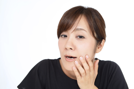 Woman having skin problemsの写真素材