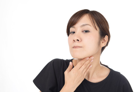 The woman who is doing skin care.の写真素材