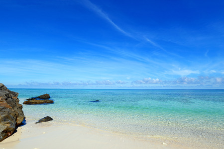 Summer sky and beautiful beach of Okinawaの写真素材
