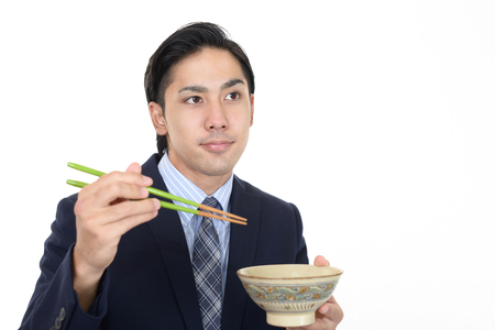 The man who eats foodの写真素材