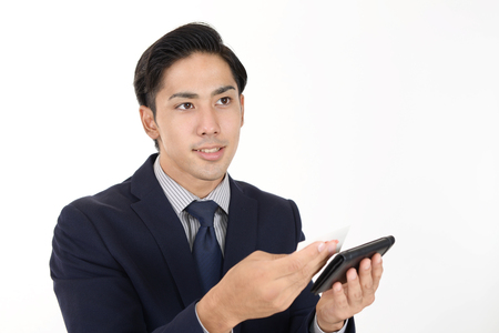 Business card exchangeの写真素材