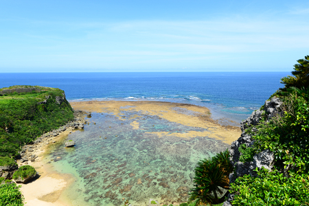 Beautiful blue sky and sea of Okinawaの写真素材