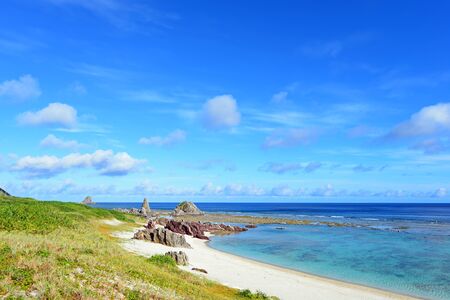 Picture of a beautiful beach in Okinawaの写真素材