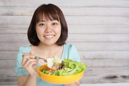 Woman who enjoys a mealの写真素材