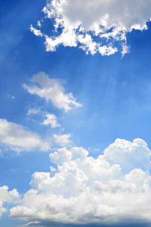 White clouds in the blue skyの写真素材