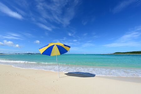 Summer sky and beautiful beach of Okinawaの写真素材