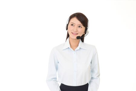 Smiling call center operatorの写真素材