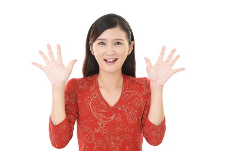 Smiling Asian womanの写真素材