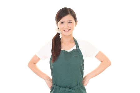 Portrait of an Asian housewifeの写真素材